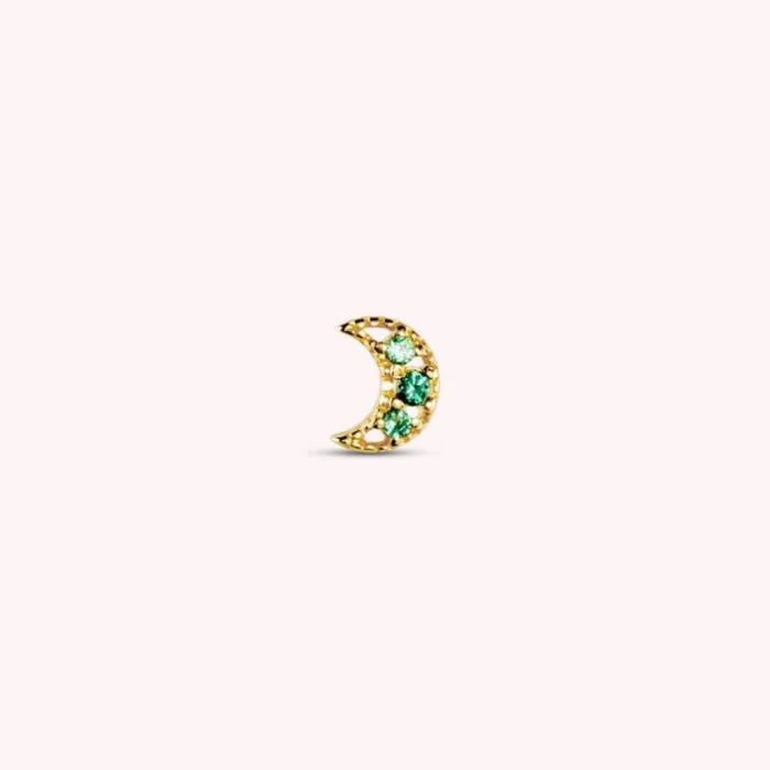 PIERCING LUNA VERDE TRANSPARENTE