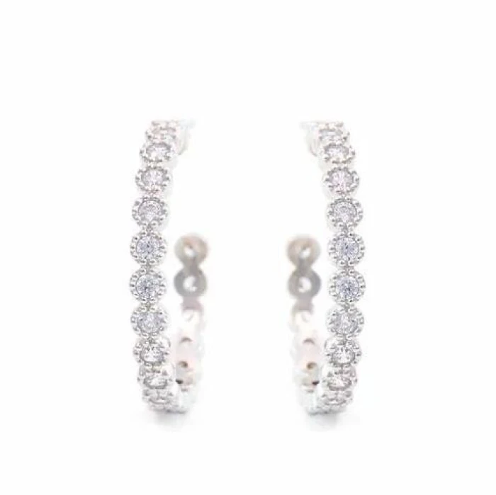 PENDIENTES AROS CIRCONITAS RODIO