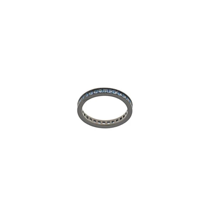SORTIJA PLATA CHAPADO RUTENIO CIRCONITAS NANO AZULES