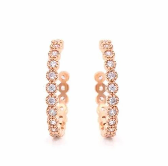 PENDIENTES ARO CIRCONITAS ROSE