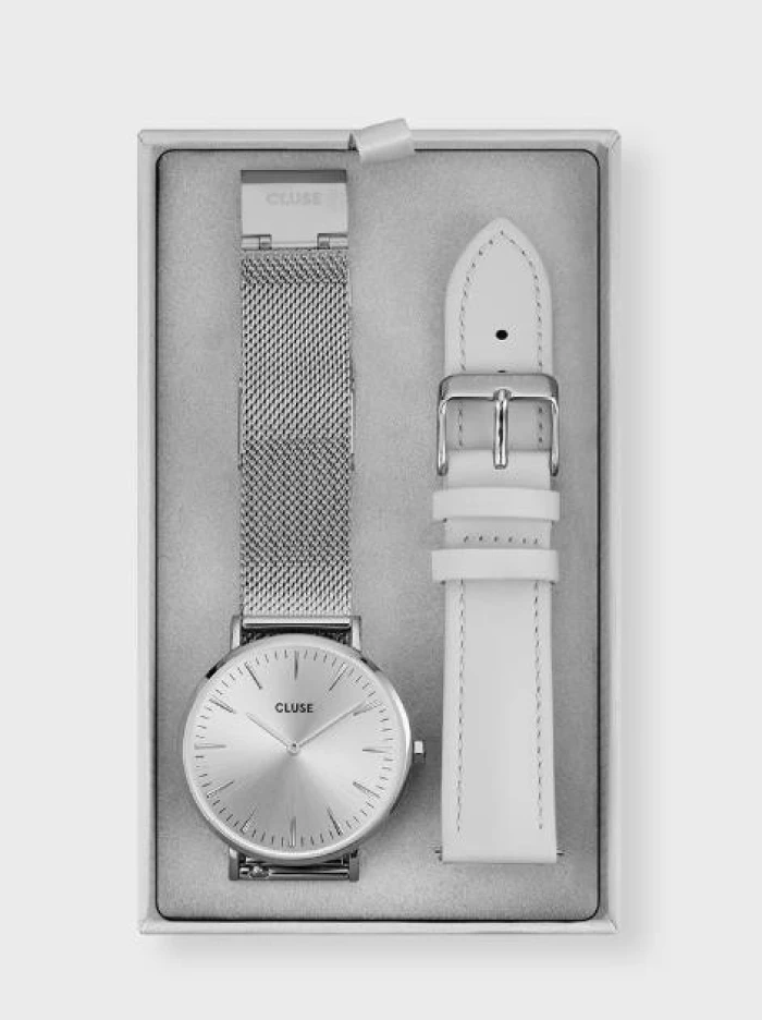 Caja Regalo Reloj y Correa Boho Chic, Color Plata