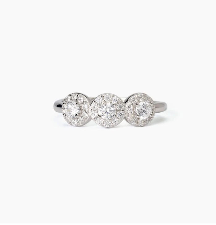 Anillo de plata con circonita blancaMILANÉS