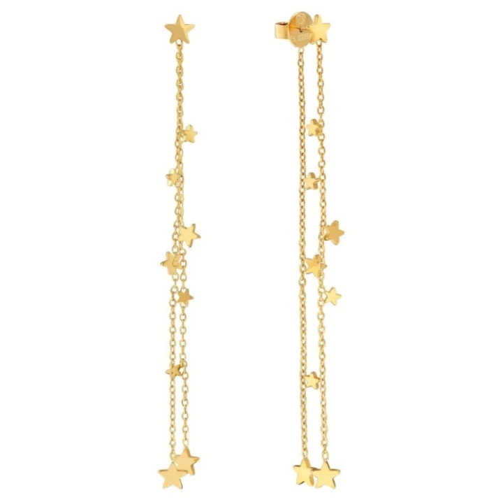 Pendientes Ritmatika Estrellas doble cadena