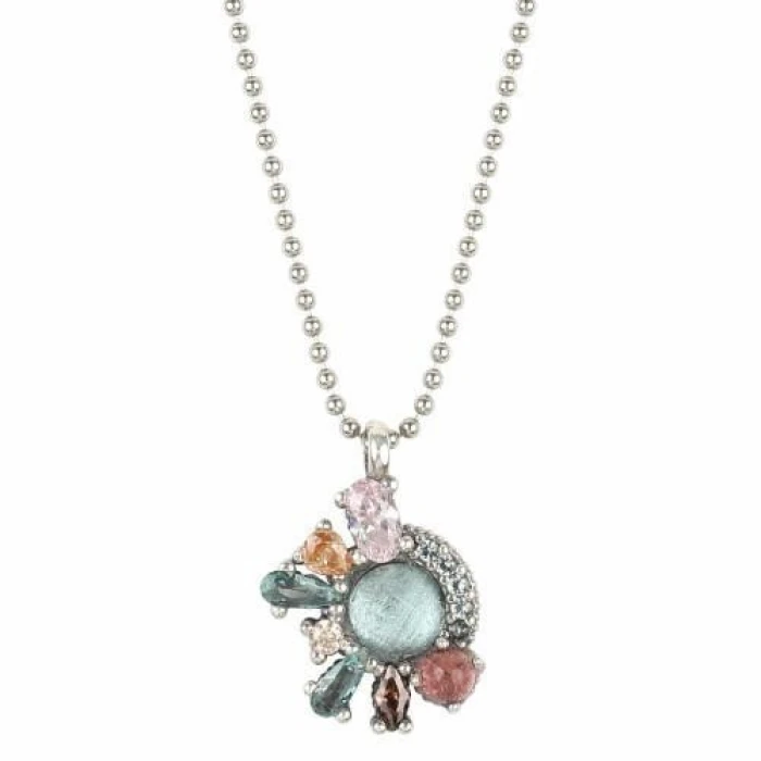 COLGANTE OLIVIA AGUAMARINA PLATA