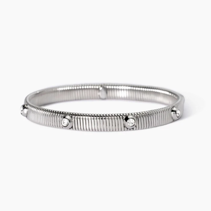 Pulsera tubogas con cristales blancos