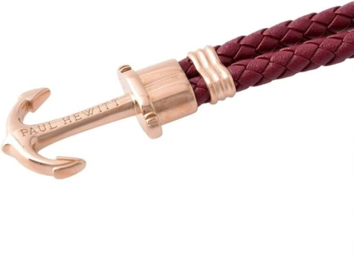 PULSERA NYLON GRANA ANCLA ROSA