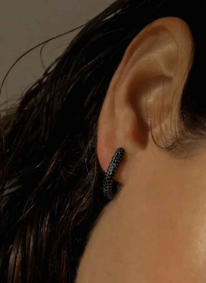 PLATA LINEARGENT PENDIENTES ARO RUTENIO