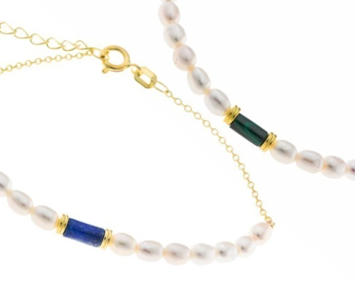 PLATA SALVATORE PULSERAS LAPISLAZULI PERLAS