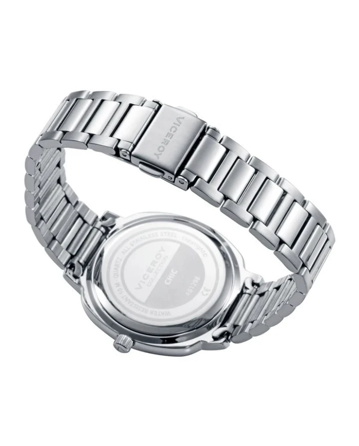 Reloj caja bitono de acero e Ip rosa 5 Atm, brazalete de acero,movimiento cuarzo