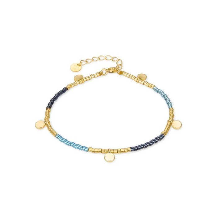 Pulsera Luxenter Mors Plata Baño Oro y Piedras