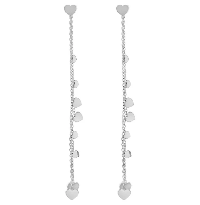Pendientes Ritmatika Corazones doble cadena