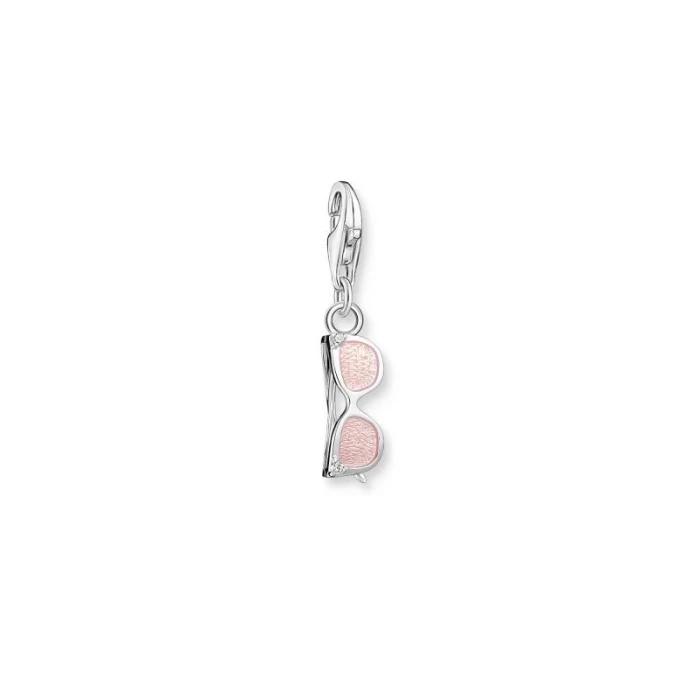 CHARM GAFAS DE SOL ROSA CON PIEDRAS BLANCAS PLATA