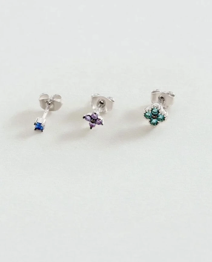 Pendientes cortos FLORES MIX & MATCH