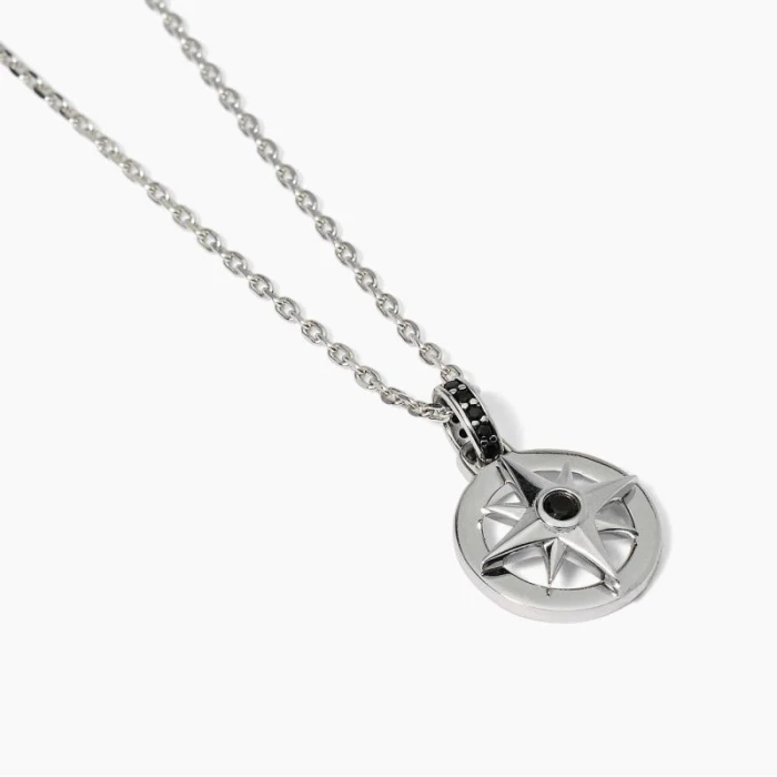 Collar de plata con rosa de los vientosVIAJE