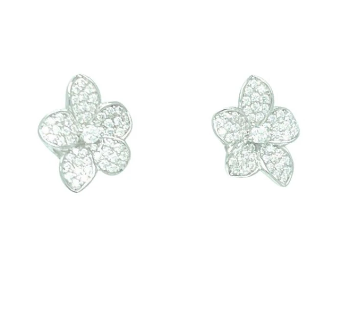 PLATA LINEARGENT PENDIENTES FLOR MEDIANA