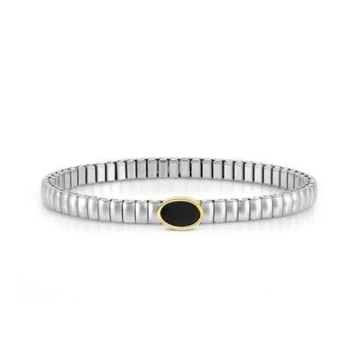 Oval ac. ORO AMARILLO Agata Negra