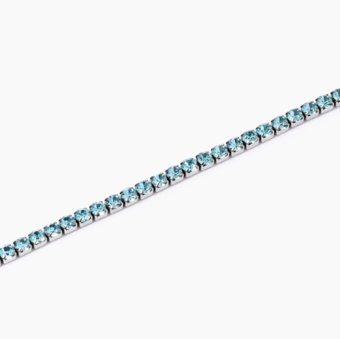 Pulsera de tenis con cristales azules
