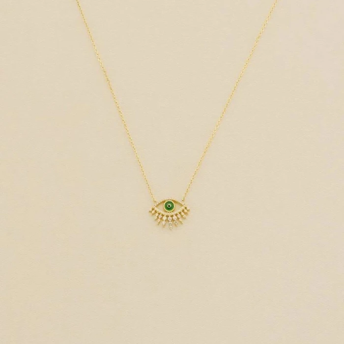 Collar midi LUCKY EYE - Verde / Dorado