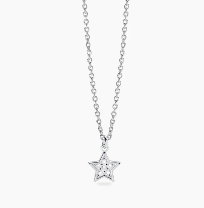 Collar con estrella de diamante cultivado en laboratorio de 0,009 quilates