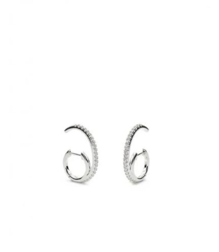 Pendientes aros originales soporte antitrago diseño espiral circonita