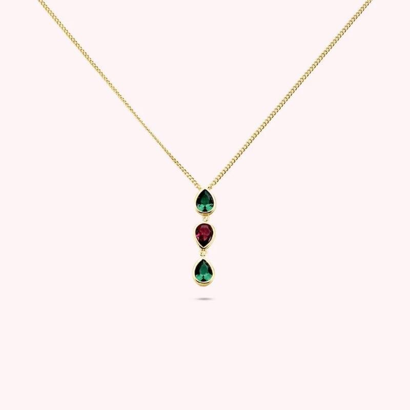 Collar corto NEITH - Verde / Rosa