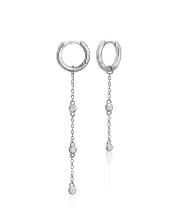 Pendientes con colgantes estilo aro con cadenas