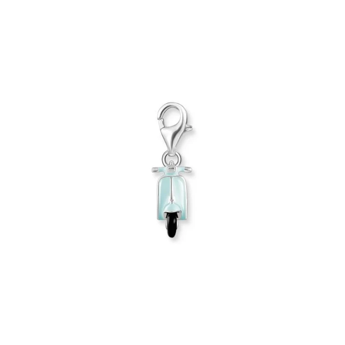 COLGANTE CHARM TURQUESA SCOOTER PLATA