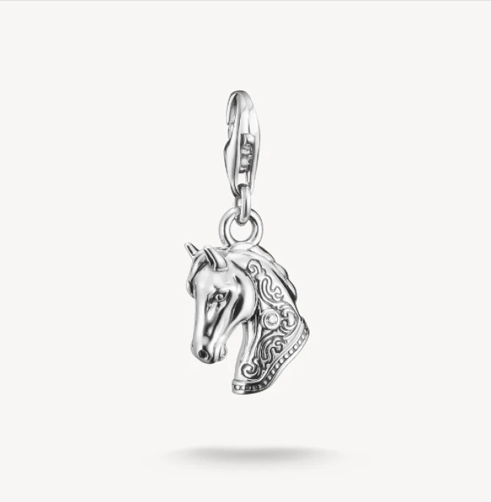 Colgante Charm cabeza de caballo Original plata