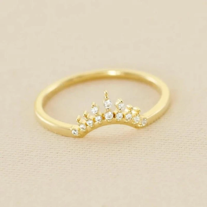 Anillo fino LUCKY EYE - Cristal / Dorado