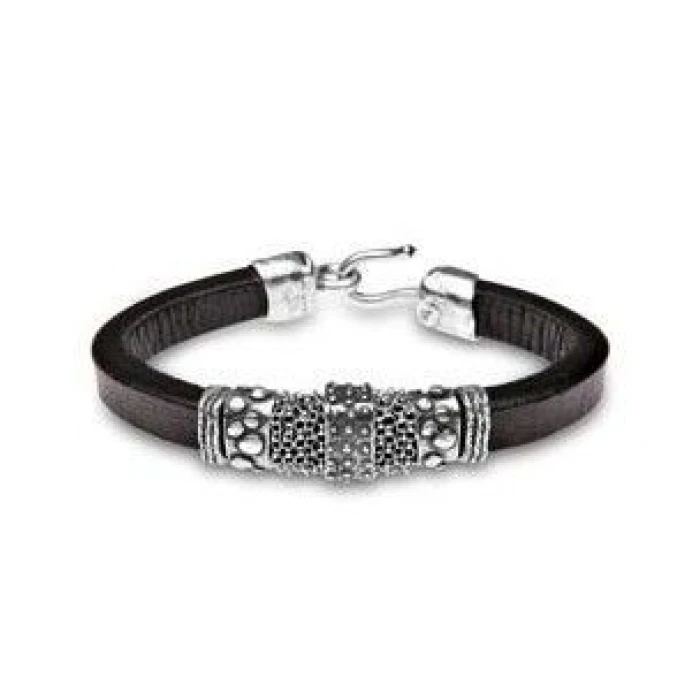 PULSERA CUERO Y PLATA