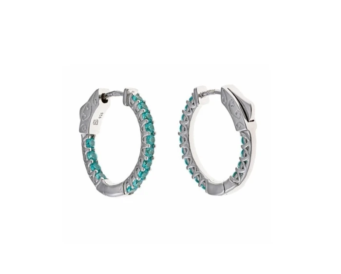 PENDIENTES AROS AZUL PARAIBA