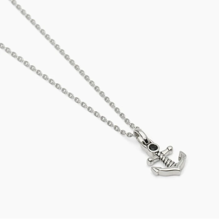 Collar de plata con anclaREGLA DE LA MARINA