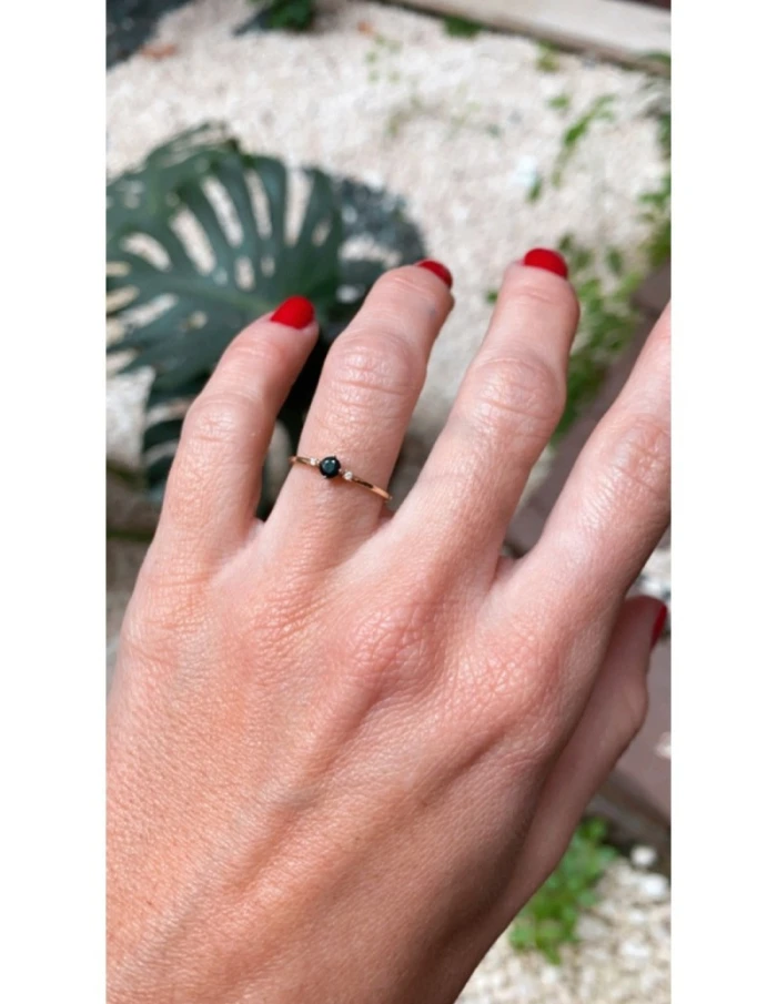 ANILLO MINI CROWN ZAFIRO Y DIAMANTES