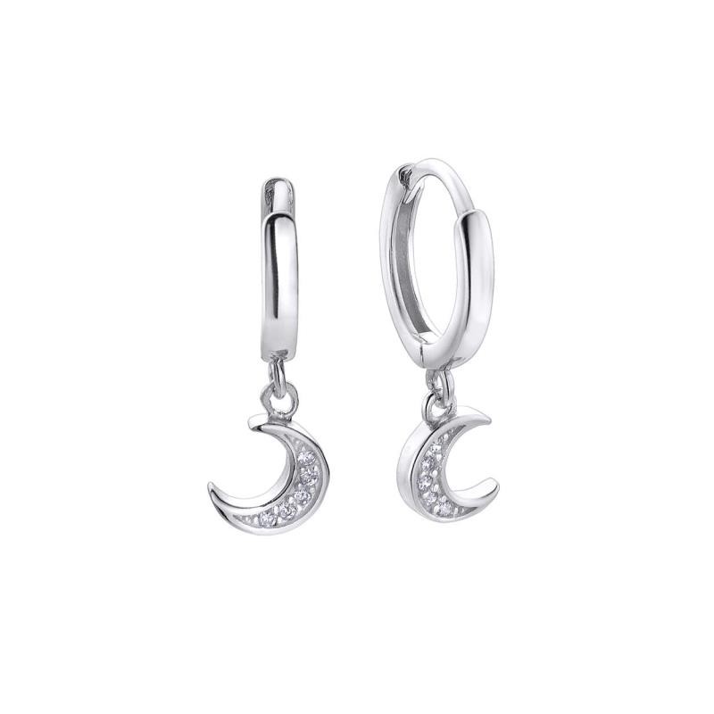 Pendientes Durán Exquse realizado en plata 925 de la colección Astros aro con luna