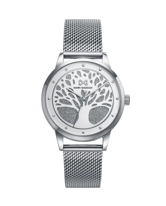 Reloj de mujer SHIBUYA de esfera plateada con arbol de la vida
