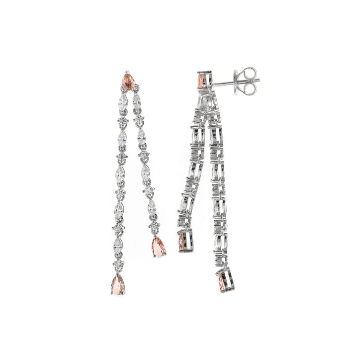 PENDIENTES PLATA DOS TIRAS