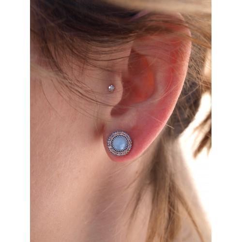 PENDIENTES CALCEDONIA AZUL Y CIRCONITAS