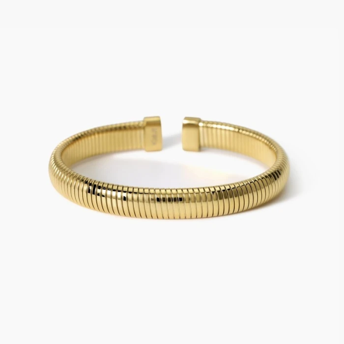 Pulsera tubogas de acero dorado