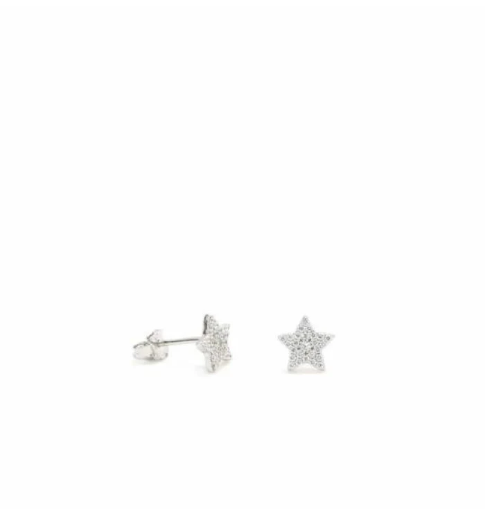 Pendientes brillantes pequeños motivo estrella y circonitas