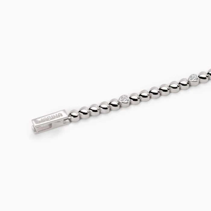 Pulsera de plata con corazones.PENSAMIENTO MARAVILLOSO