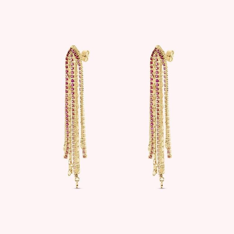 Pendientes largos ISIS - Rosa / Oro