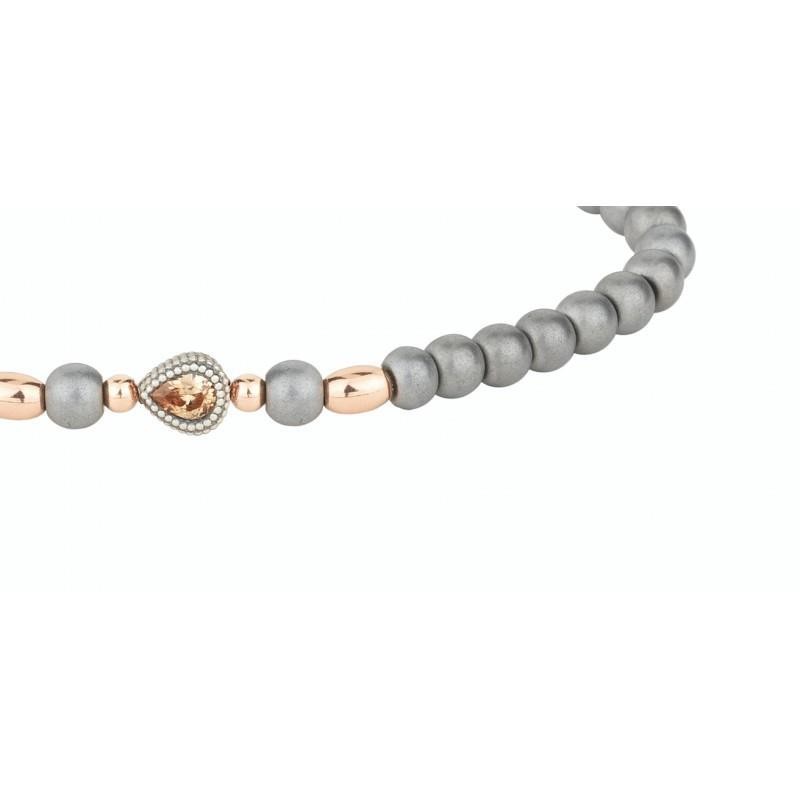 PULSERA PLATA HEMATITES Y NAILON