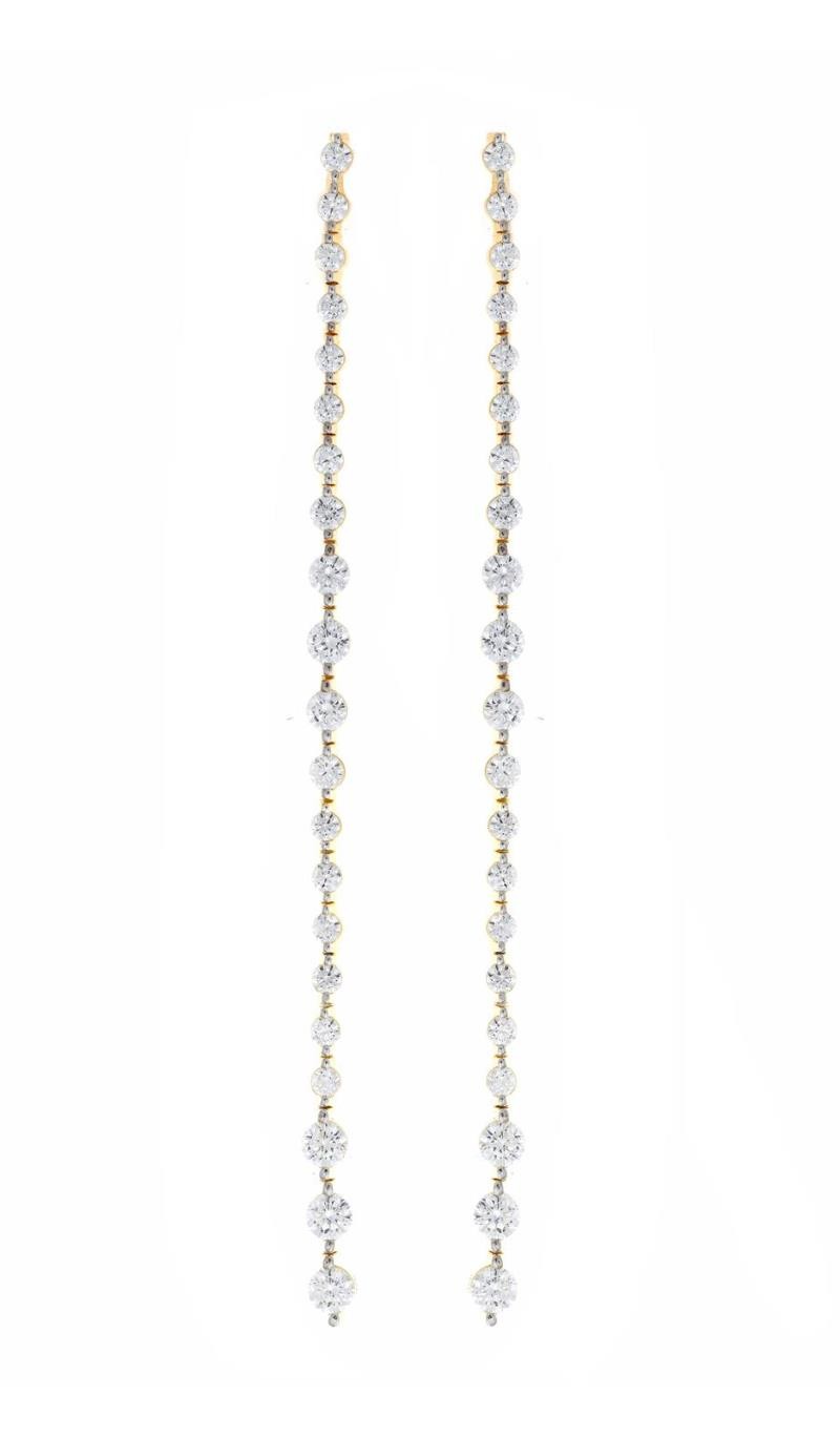 PENDIENTES PLATA CHAPADO DORADO TIRA CIRCONITAS BLANCAS