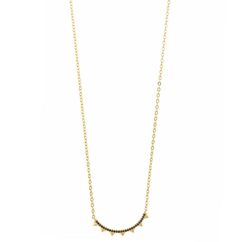 COLLAR PLATA CHAPADO DORADO CURVA CON PINCHOS