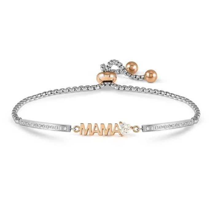 Pulsera Nomination Family Mamá Acero Plateado y Rosado