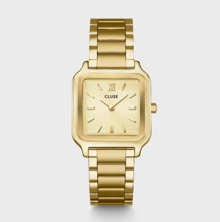 Gracieuse Watch Steel, Sunray Textured, Gold Colour