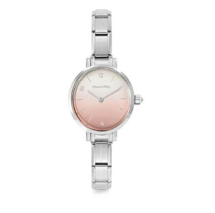 Reloj Time con esfera oval Rosa esfumado