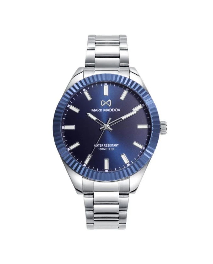 SHIBUYA con bisel de aluminio azul, esfera azul y brazalete de acero