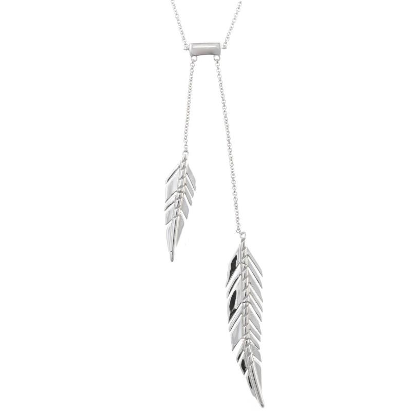 COLLAR PLATA RODIO PULIDO BRILLANTE CORBATERO DOS