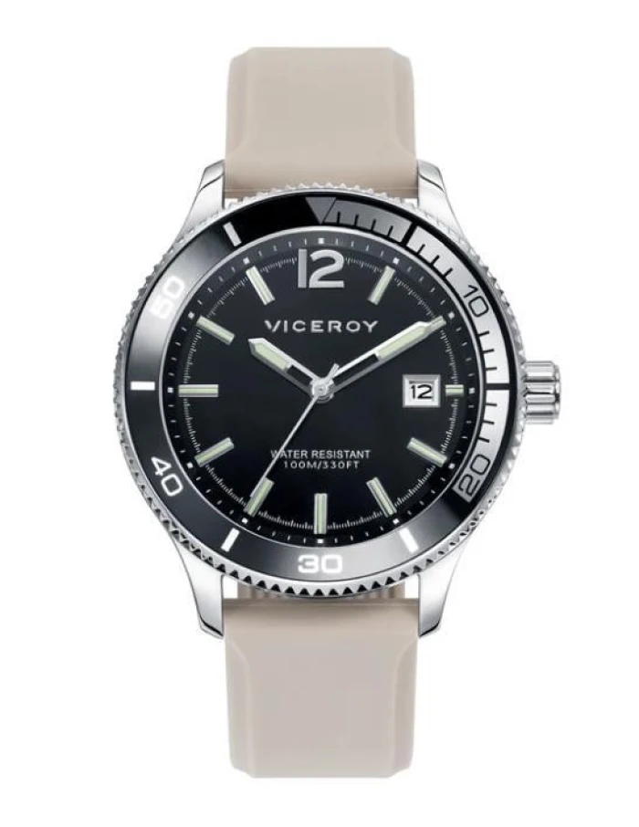 Viceroy Heat tres agujas de acero y correa gris